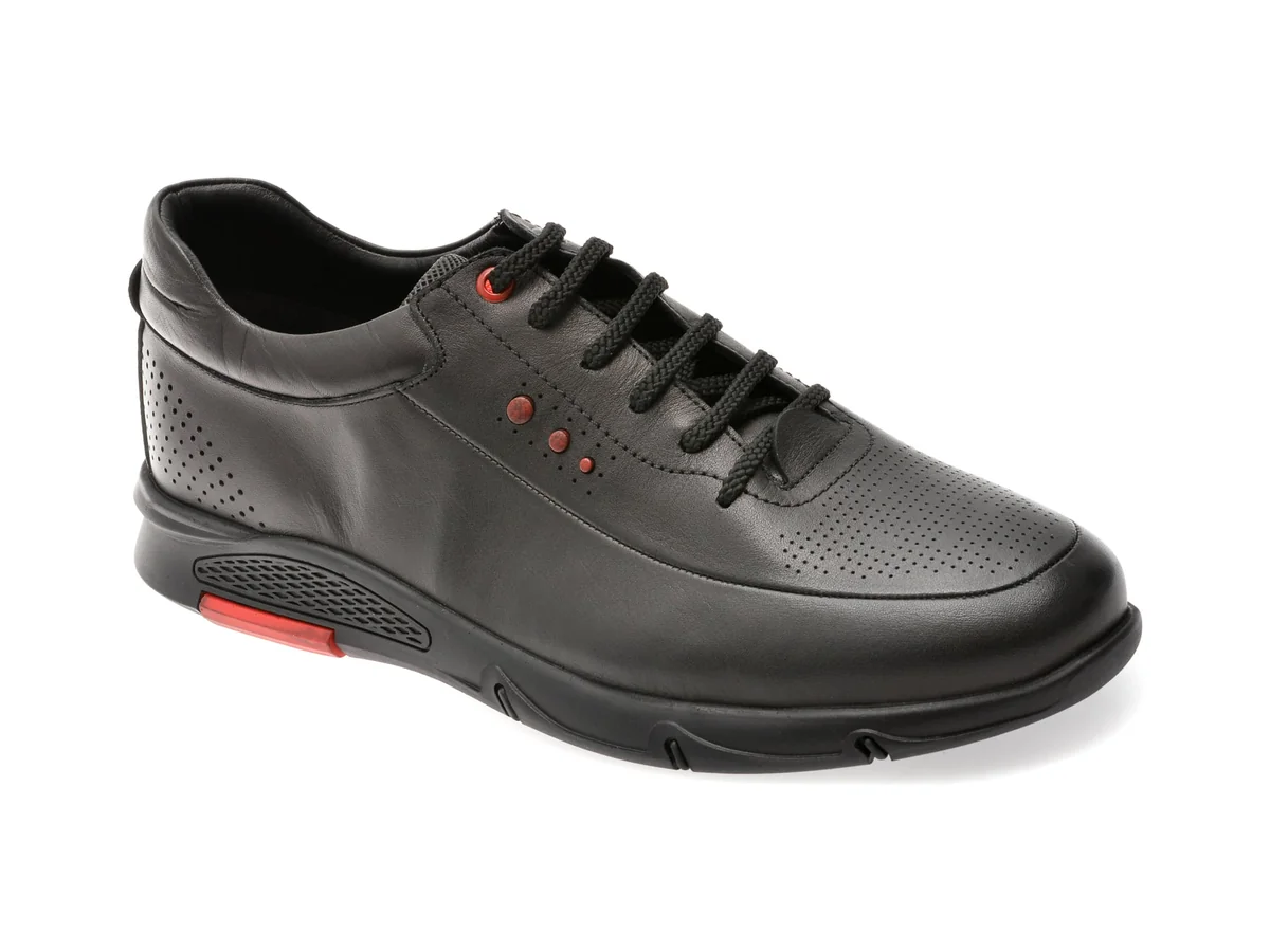 Pantofi Sport Bite The Bullet Negri, CASPER 12, Din Piele Naturală