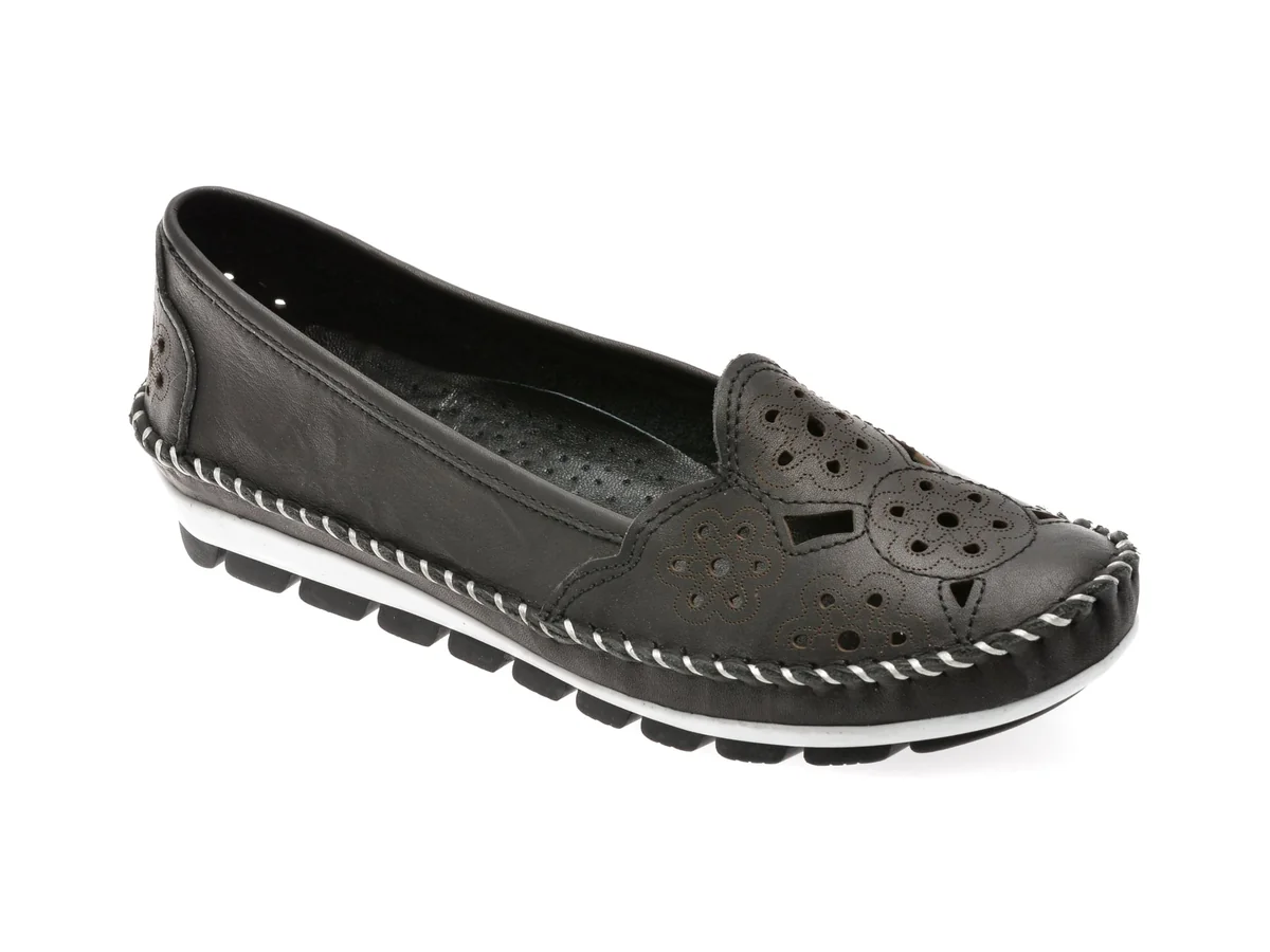 Pantofi Flavia Passini Negri, 2336, Din Piele Naturala