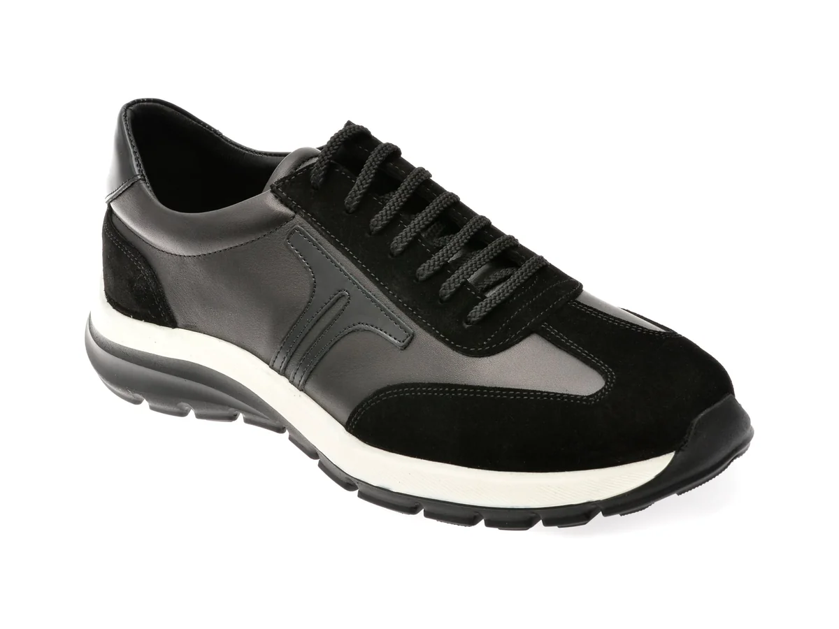 Pantofi Sport Otter Negri, 22311, Din Piele Naturală