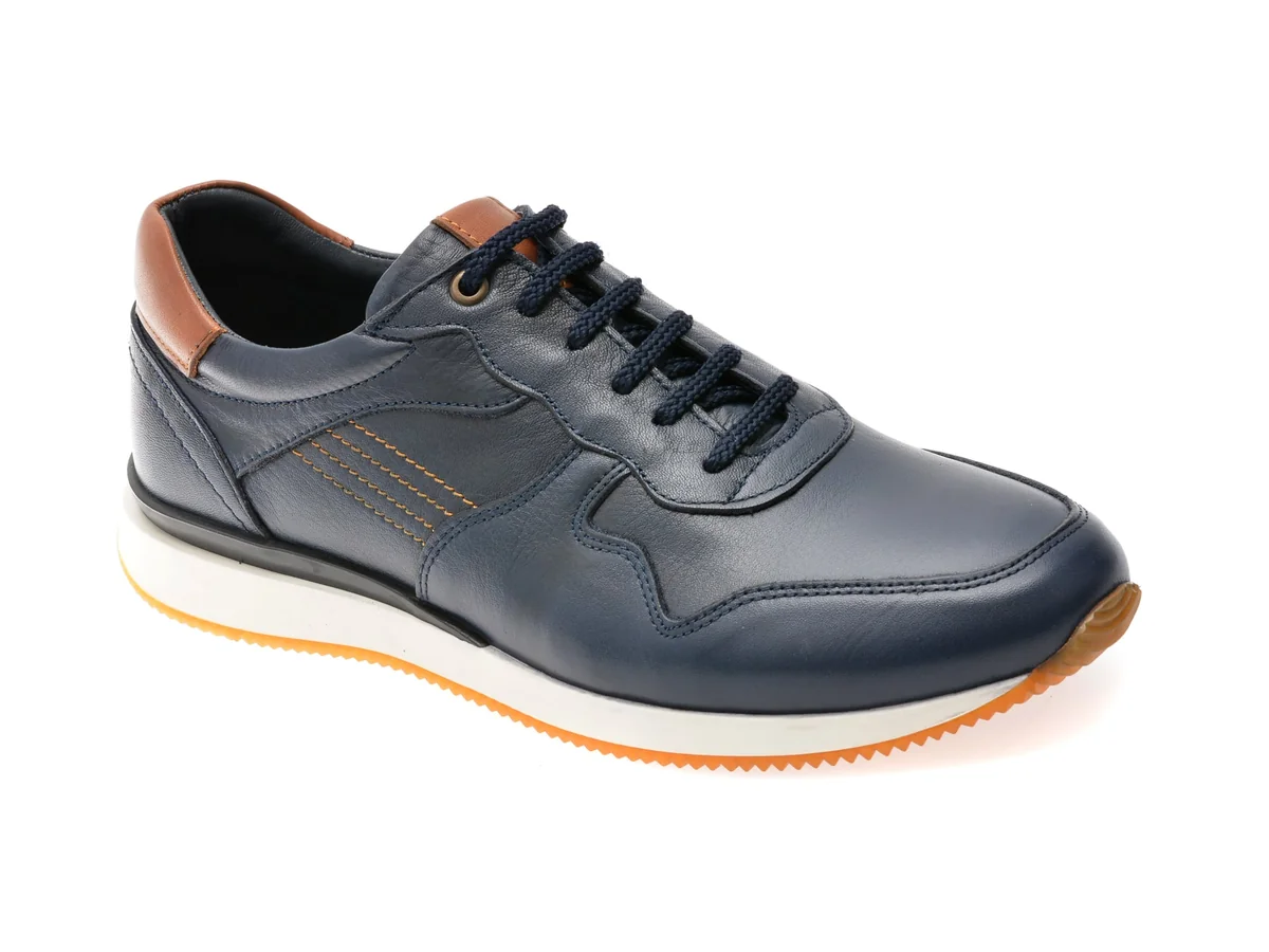 Pantofi Sport Bite The Bullet Bleumarin, 231107, Din Piele Naturala