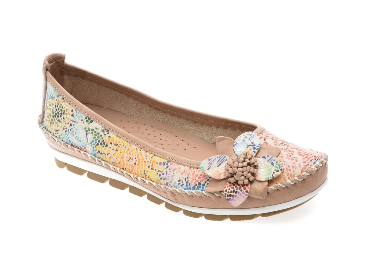 Balerini Flavia Passini Bej, 127, Din Piele Naturala