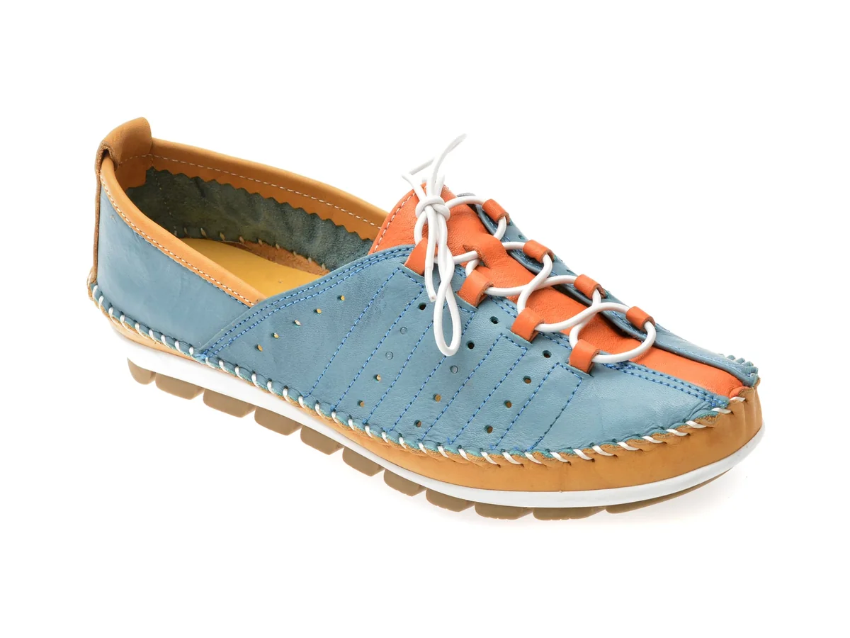 Pantofi Flavia Passini Albastri, 2001, Din Piele Naturala