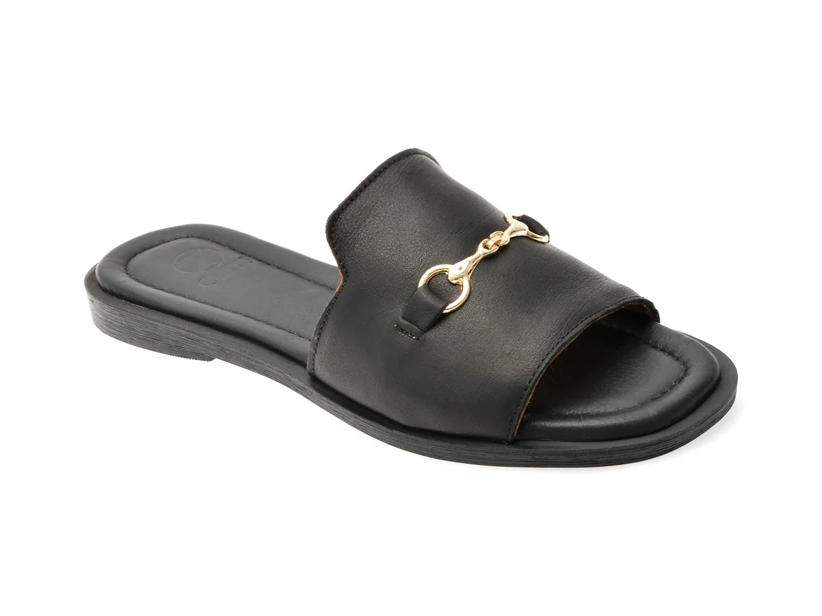 Papuci OZIYS Negri, 2024, Din Piele Naturala