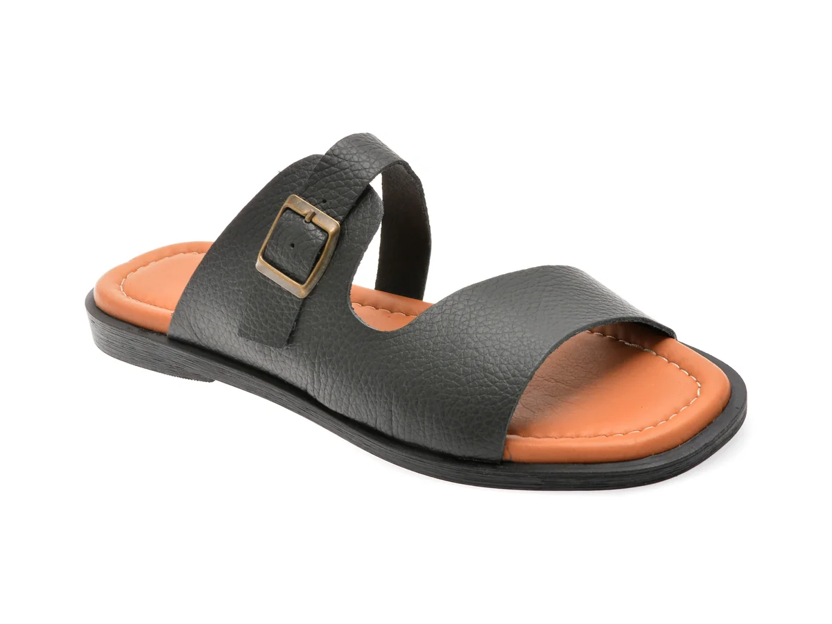 Papuci OZIYS Negri, 151, Din Piele Naturala