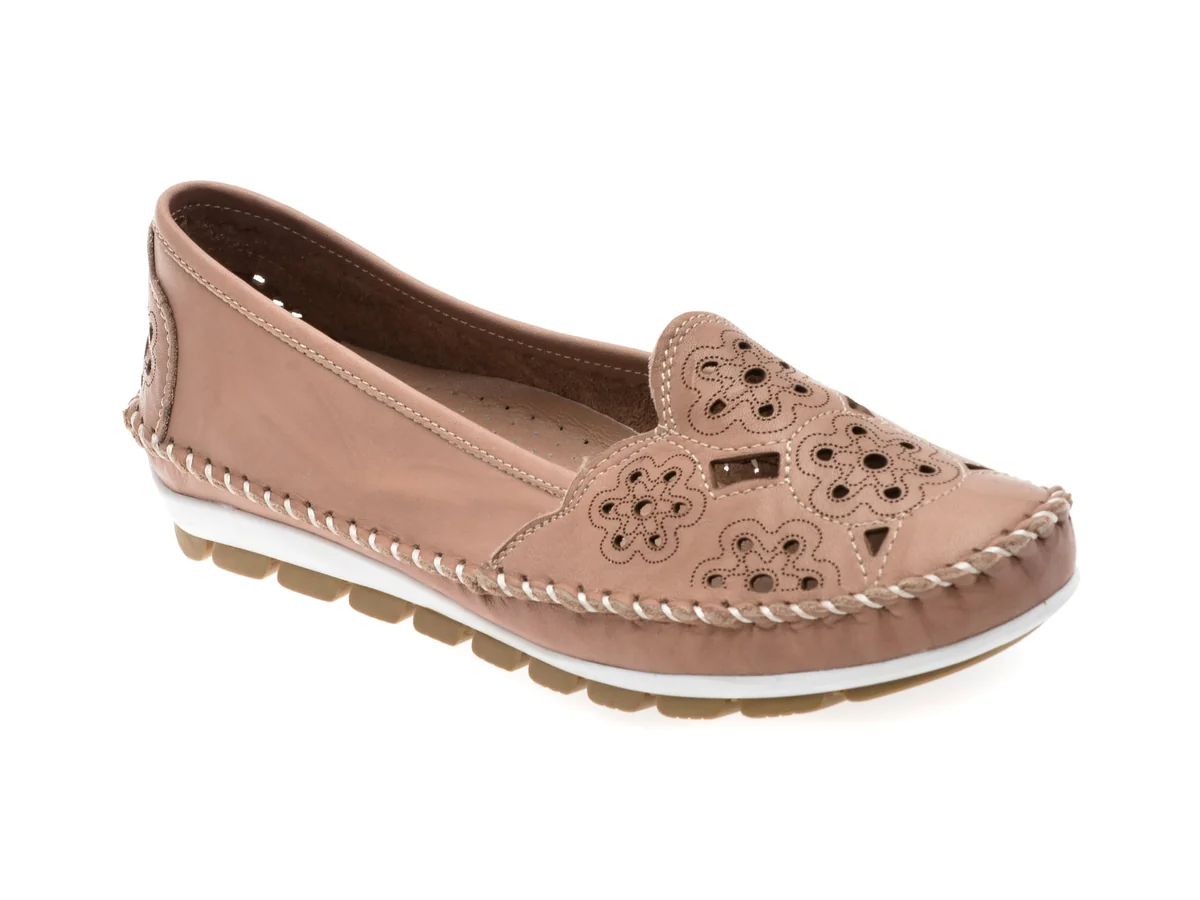 Balerini Flavia Passini Gri, 2336, Din Piele Naturala