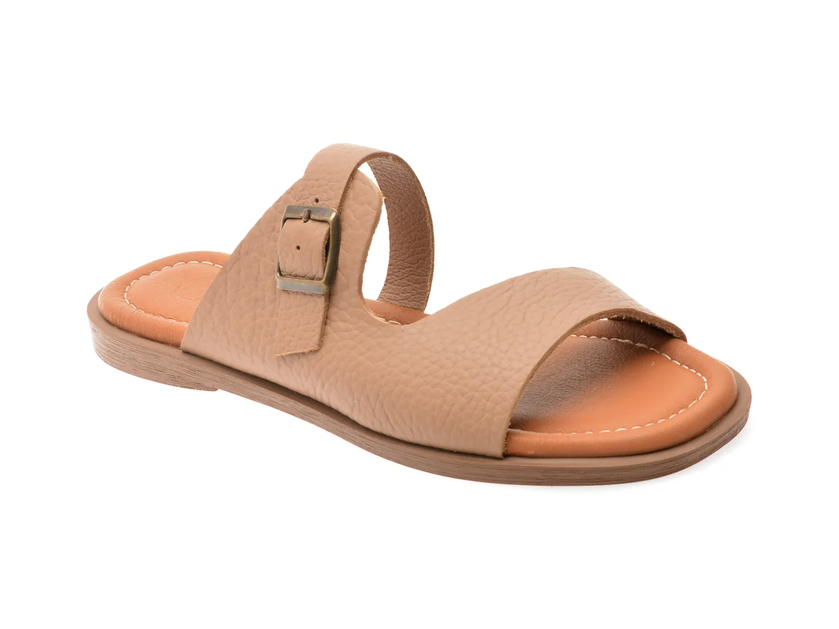Papuci OZIYS Nude, 151, Din Piele Naturala
