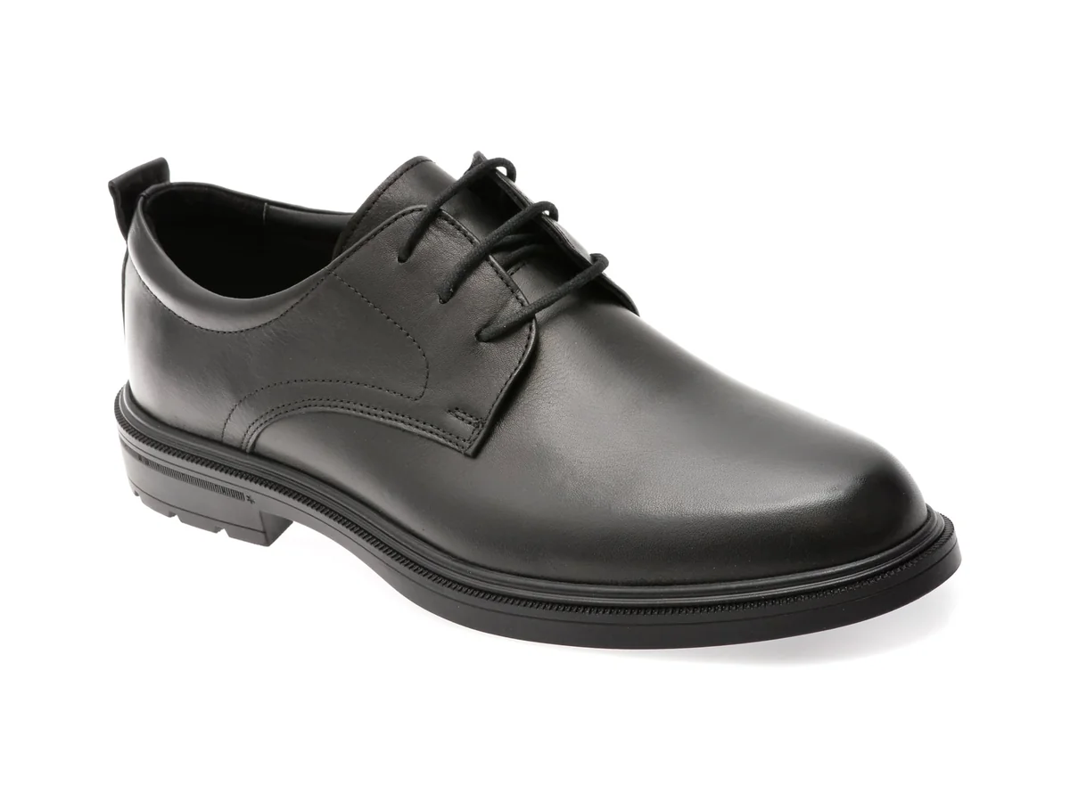 Pantofi Eleganti Otter Negri, A60, Din Piele Naturala