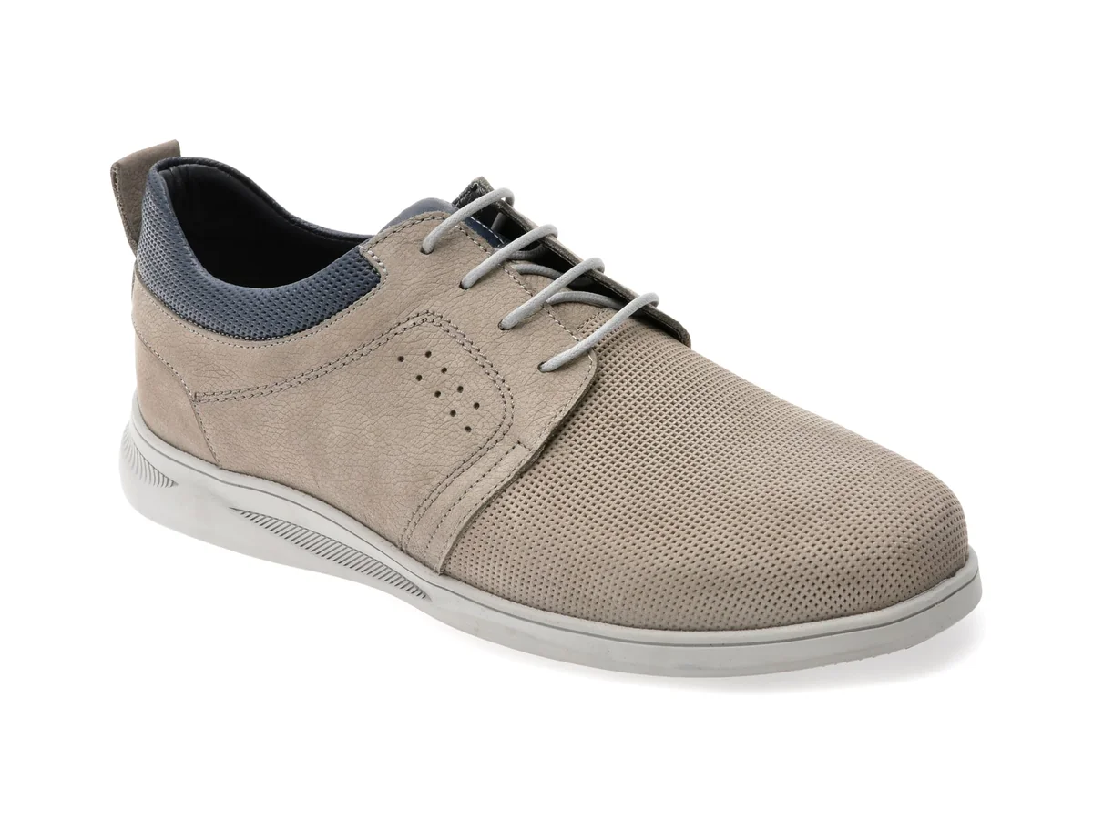 Pantofi Bite The Bullet Gri, 249109, Din Nabuc