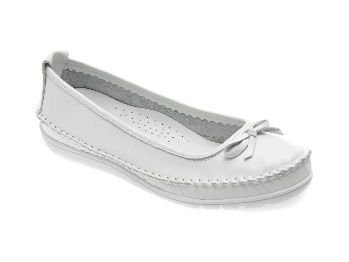 Balerini Flavia Passini Albi, 2565, Din Piele Naturală