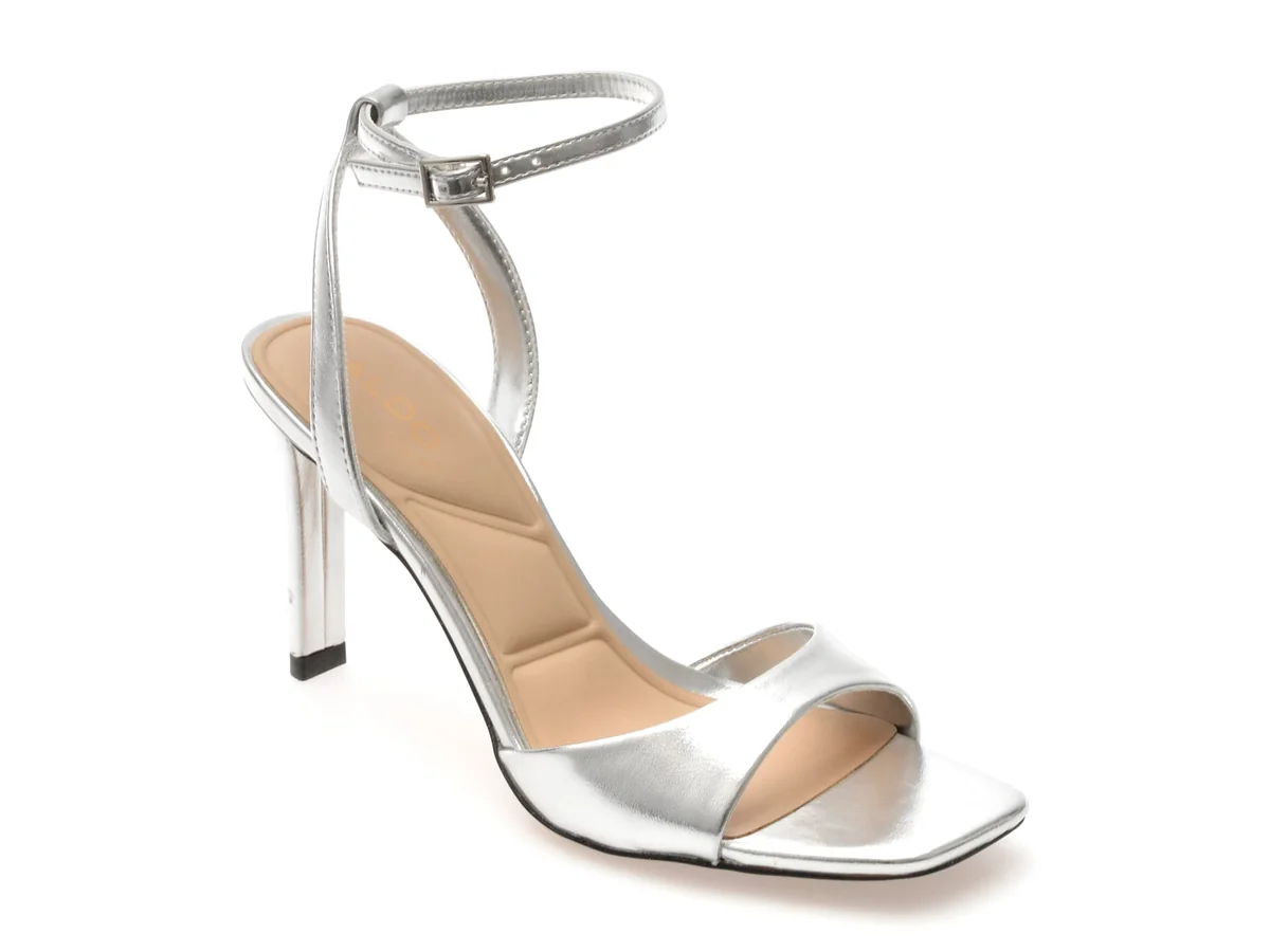 Sandale Elegante ALDO Argintii, SAKE 040, Din Piele Ecologica