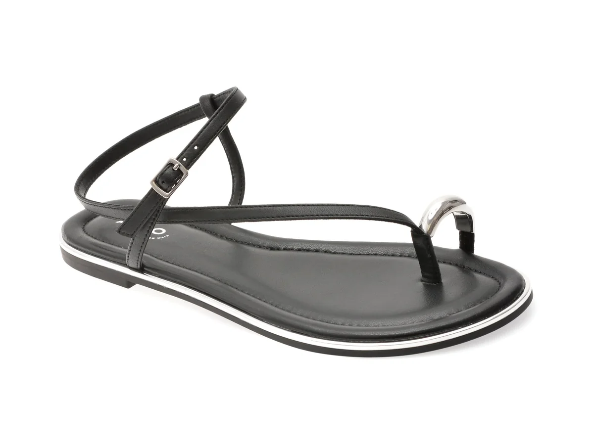 Sandale Aldo Negre, JOMALI 001, Din Piele Naturala