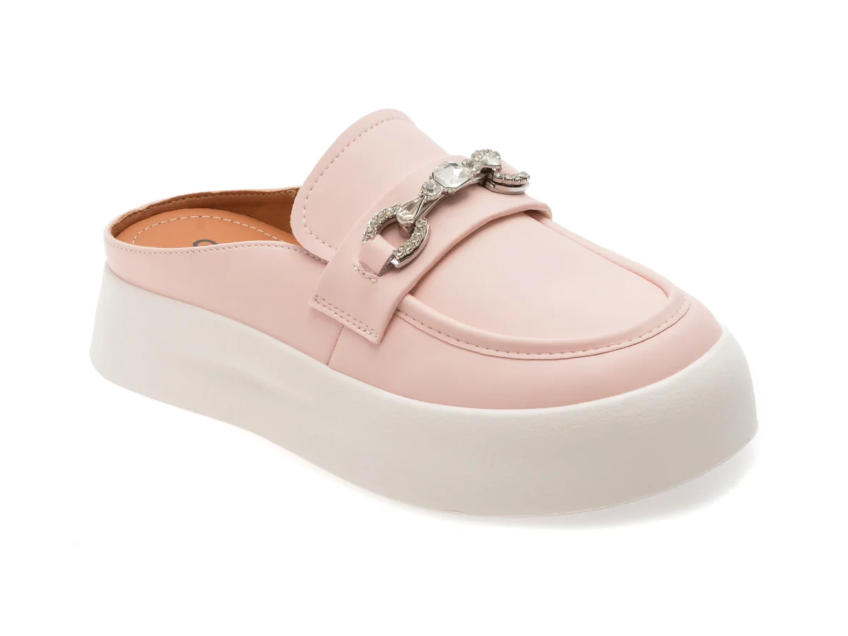 Papuci Gryxx Roz, F272, Din Piele Naturala
