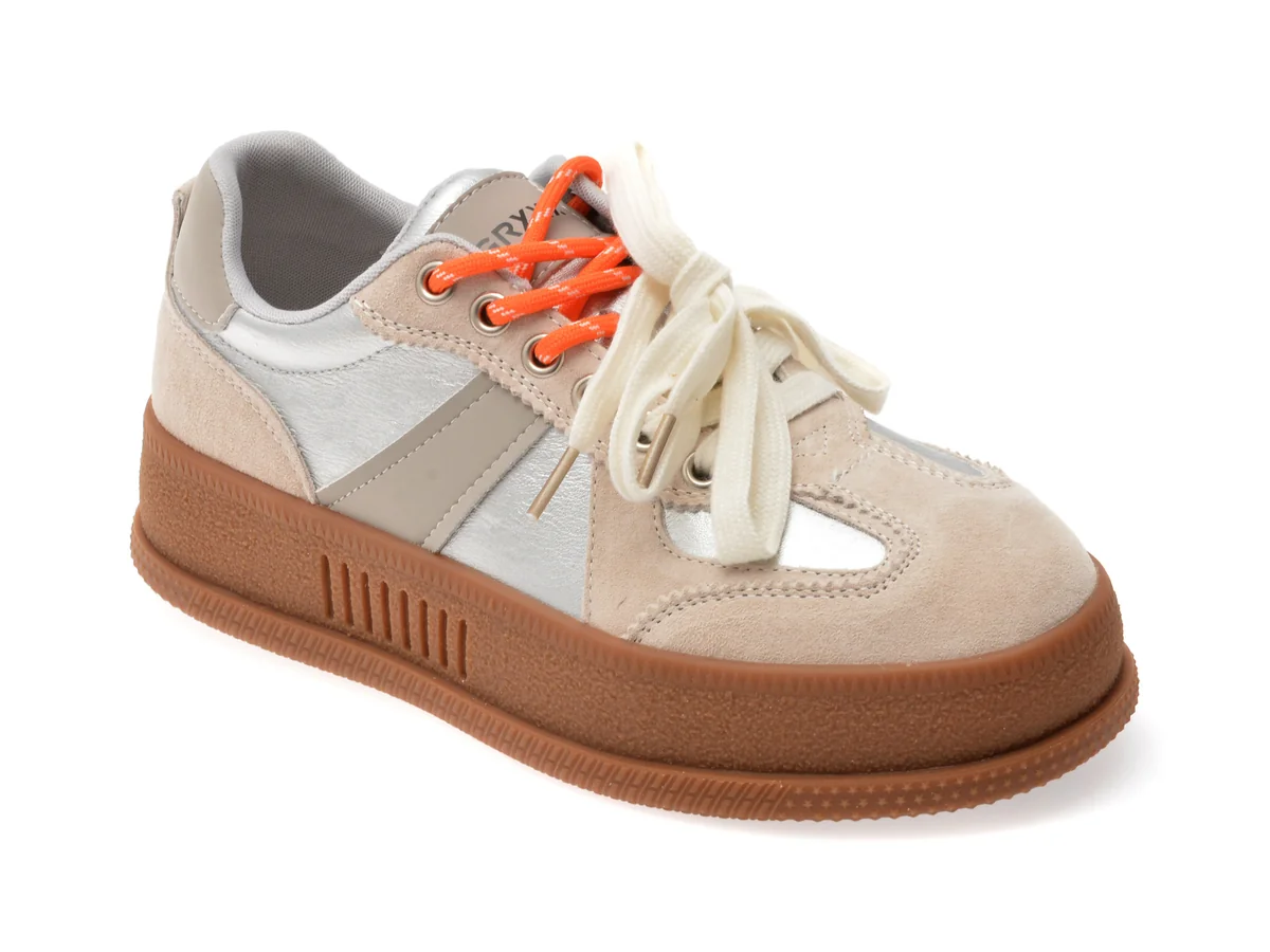 Pantofi Sport GRYXX Argintii, 9155, Din Piele Ecologica