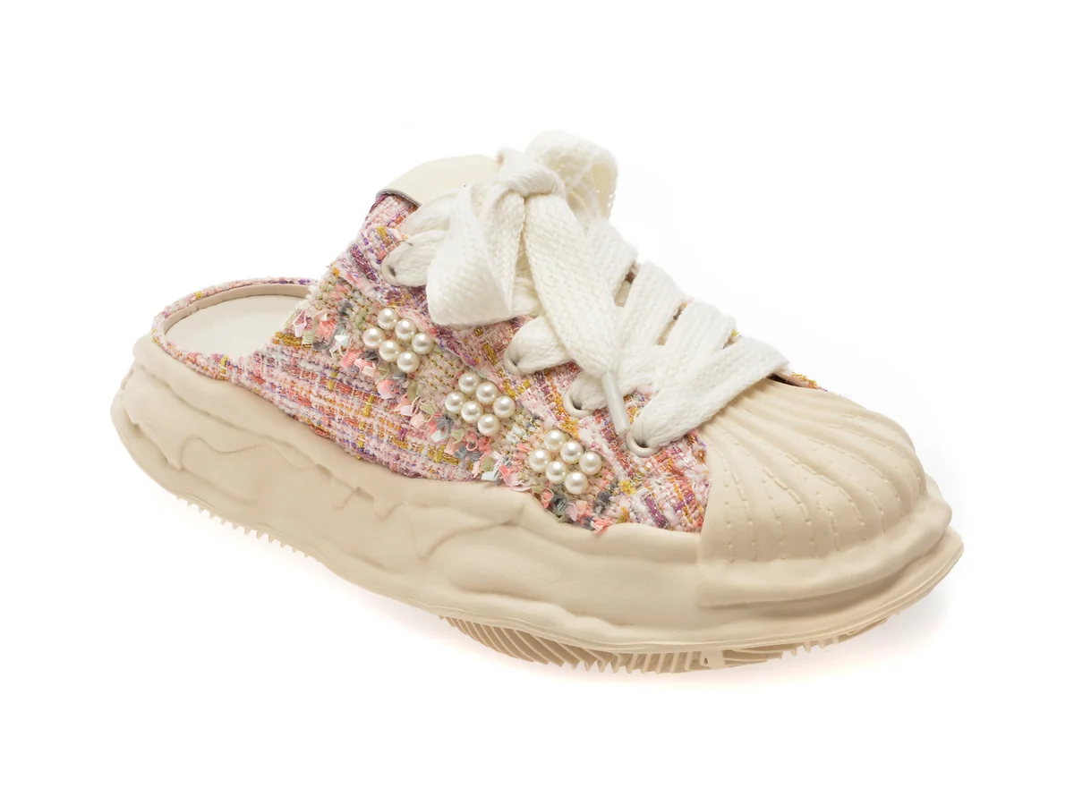 Papuci Flavia Passini Roz, H80155, Din Material Textil