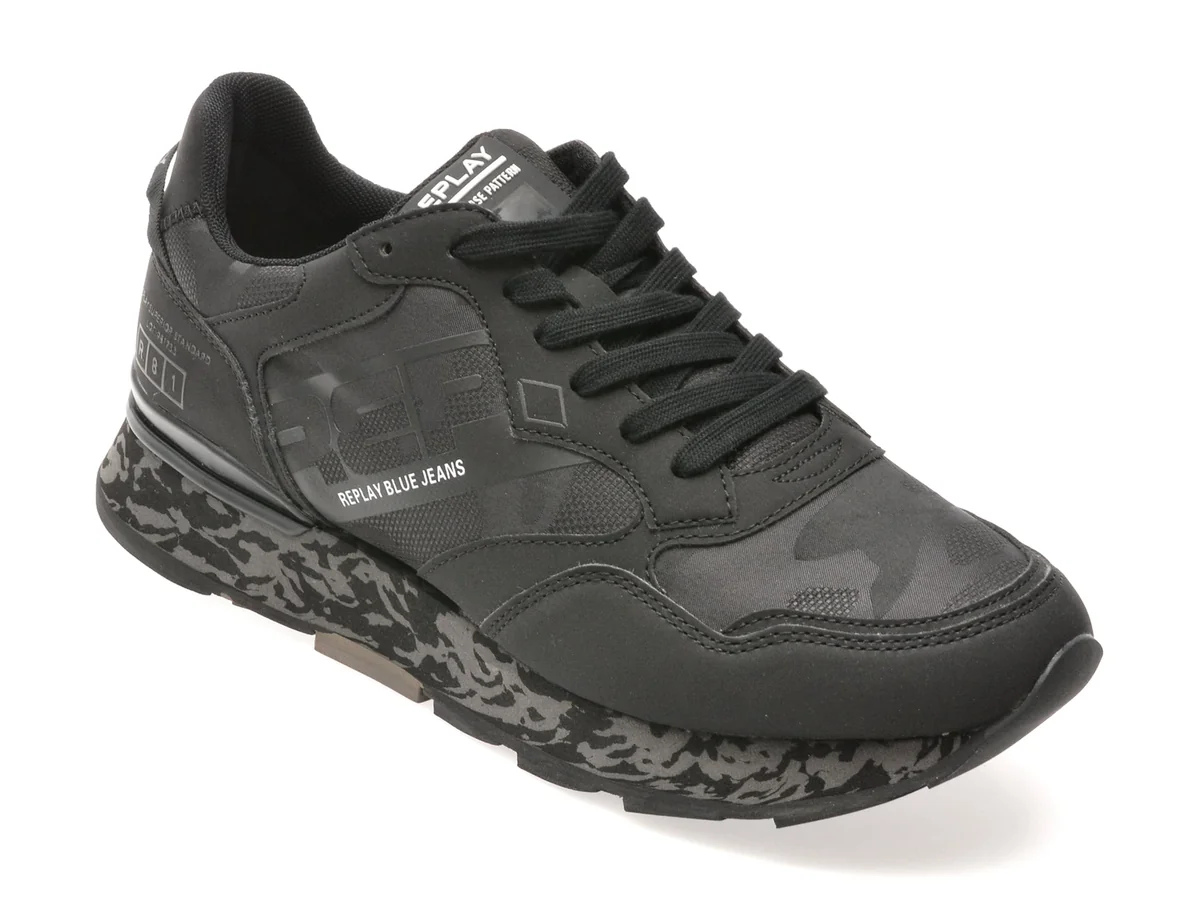 Pantofi Sport Replay Negri, GMS68, Din Material Textil