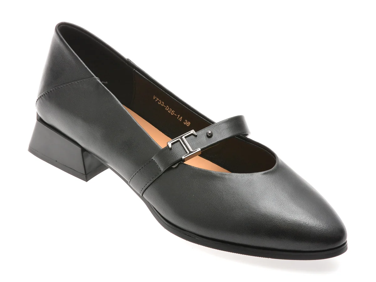 Pantofi Flavia Passini Negri, V733D25, Din Piele Naturala