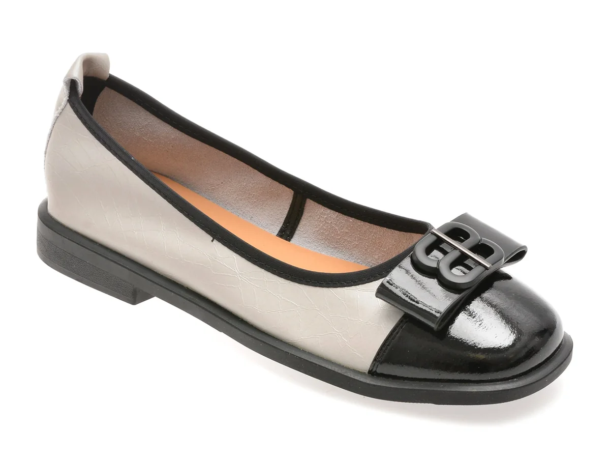 Balerini Flavia Passini Argintii, V732G22, Din Piele Naturala