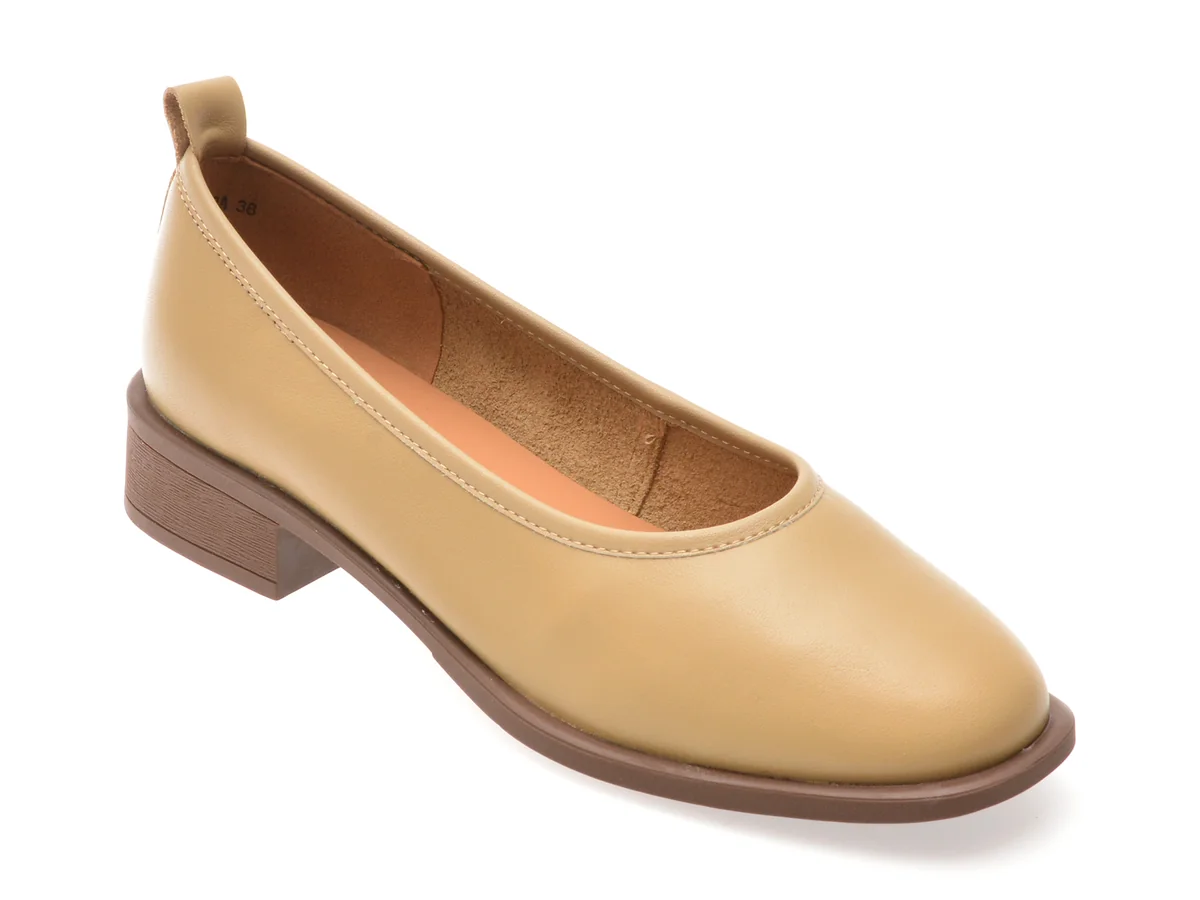 Pantofi Flavia Passini Bej, 1275C11, Din Piele Naturala