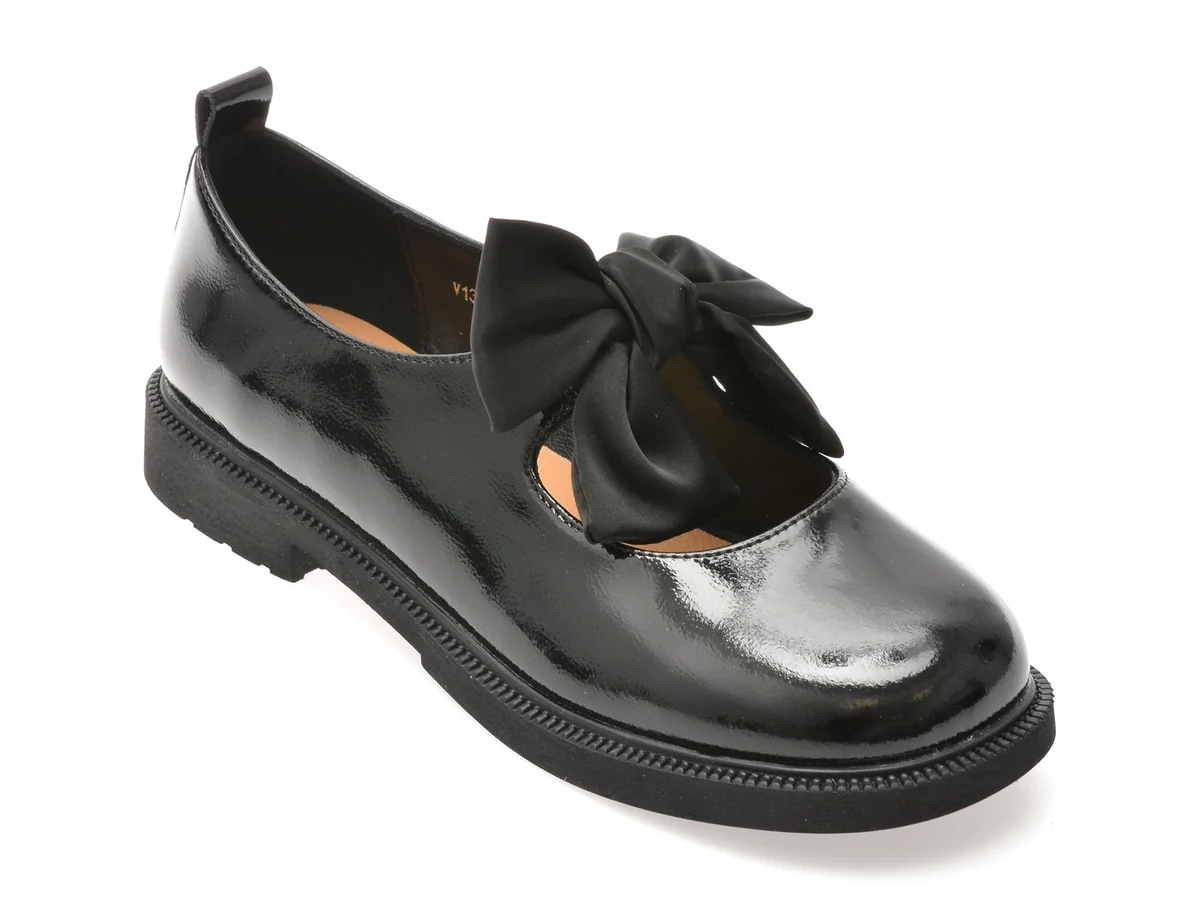 Pantofi Flavia Passini Negri, 1349H12, Din Piele Naturală Lăcuită