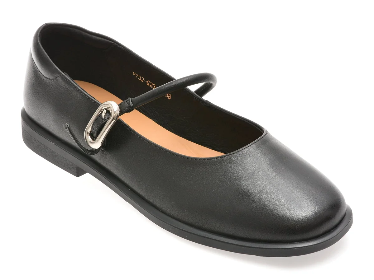 Pantofi Image Negri, V732G23, Din Piele Naturală
