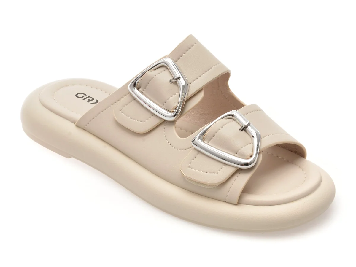 Papuci Gryxx Albi, V931C19, Din Piele Naturala