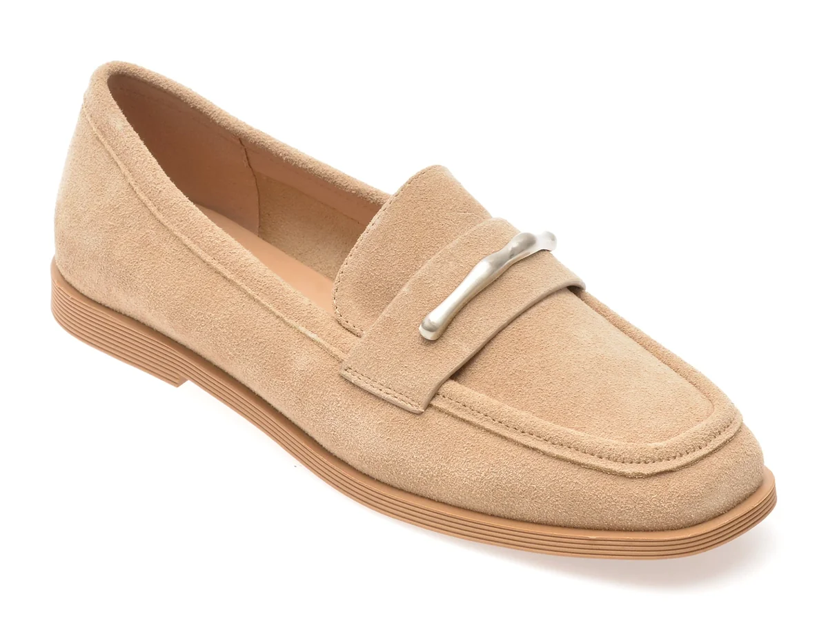 Mocasini Gryxx Nude, 1313C15, Din Piele Intoarsa