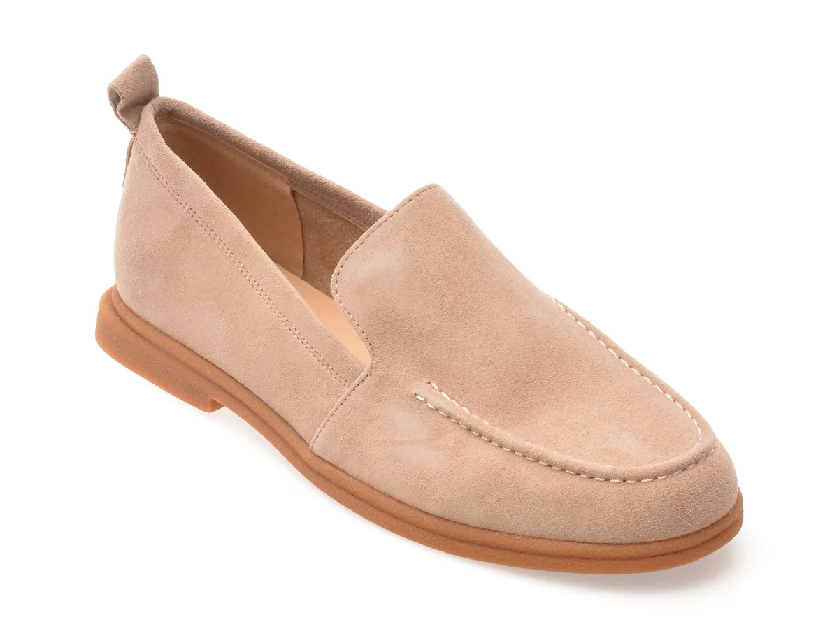 Mocasini Gryxx Nude, 1197G19, Din Piele Întoarsă