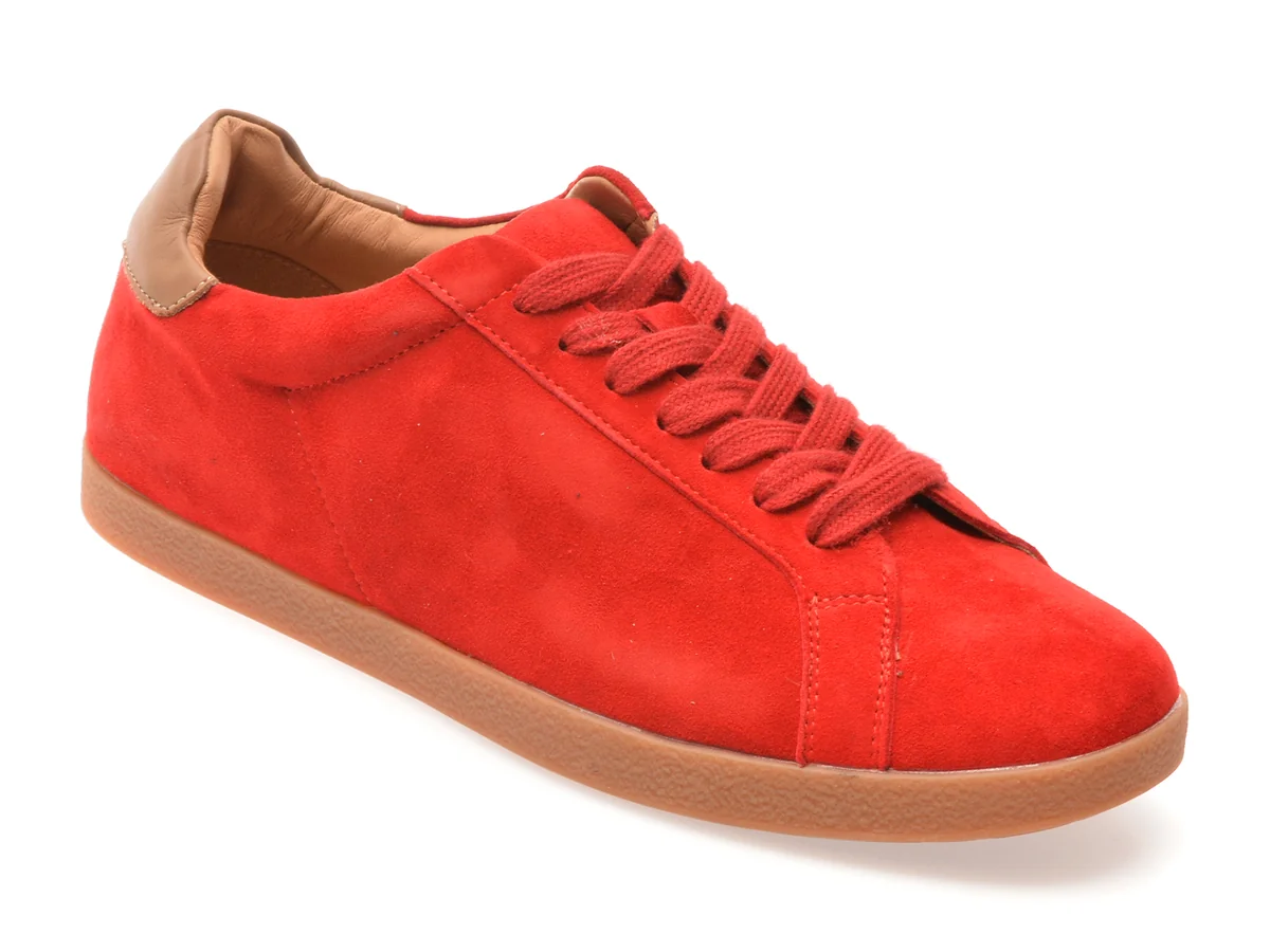 Pantofi Sport GRYXX Rosii, 1355G11, Din Piele Intoarsa