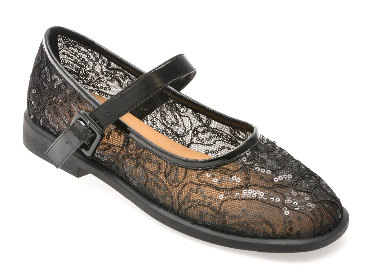 Balerini Epica Negri, V732G26, Din Material Textil