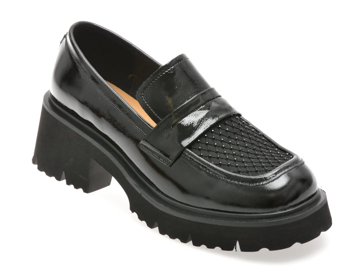 Mocasini Epica Negri, 1058D32, Din Piele Naturala