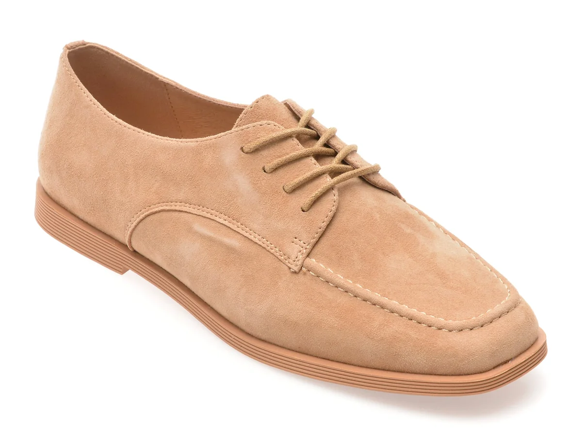 Mocasini Epica Nude, 1313C18, Din Piele Intoarsa