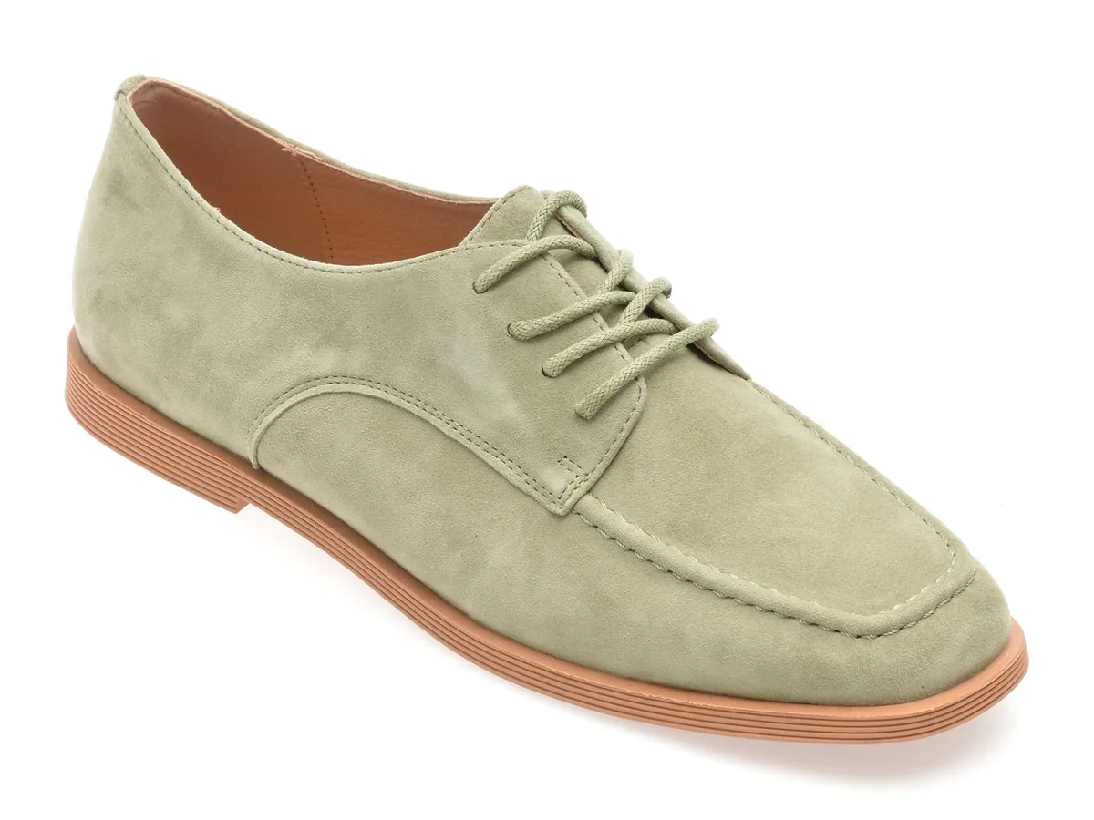 Mocasini Epica Verzi, 1313C18, Din Piele Intoarsa