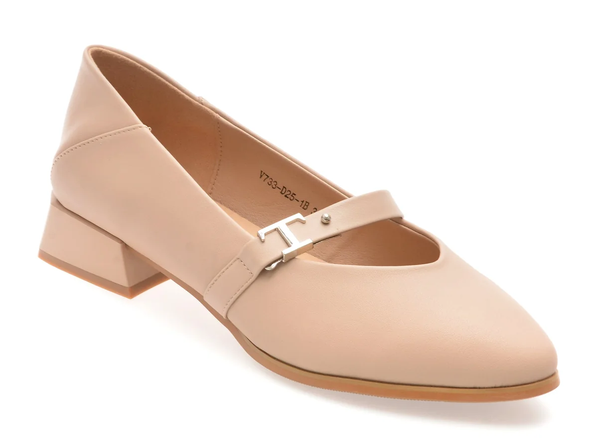 Pantofi Flavia Passini Nude, V733D25, Din Piele Naturala