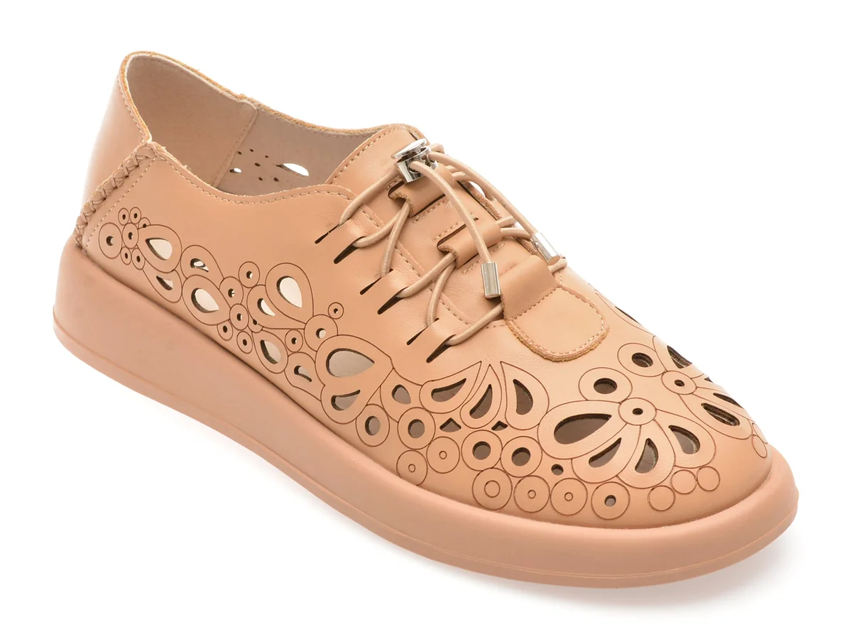 Pantofi Flavia Passini Nude, 1239H18, Din Piele Naturala