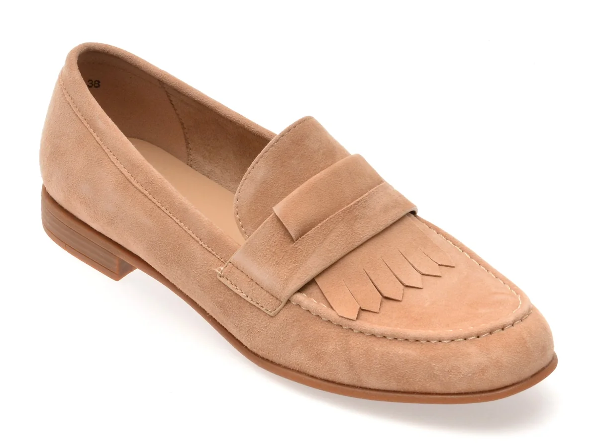 Mocasini Image Nude, V706C25, Din Piele Intoarsa