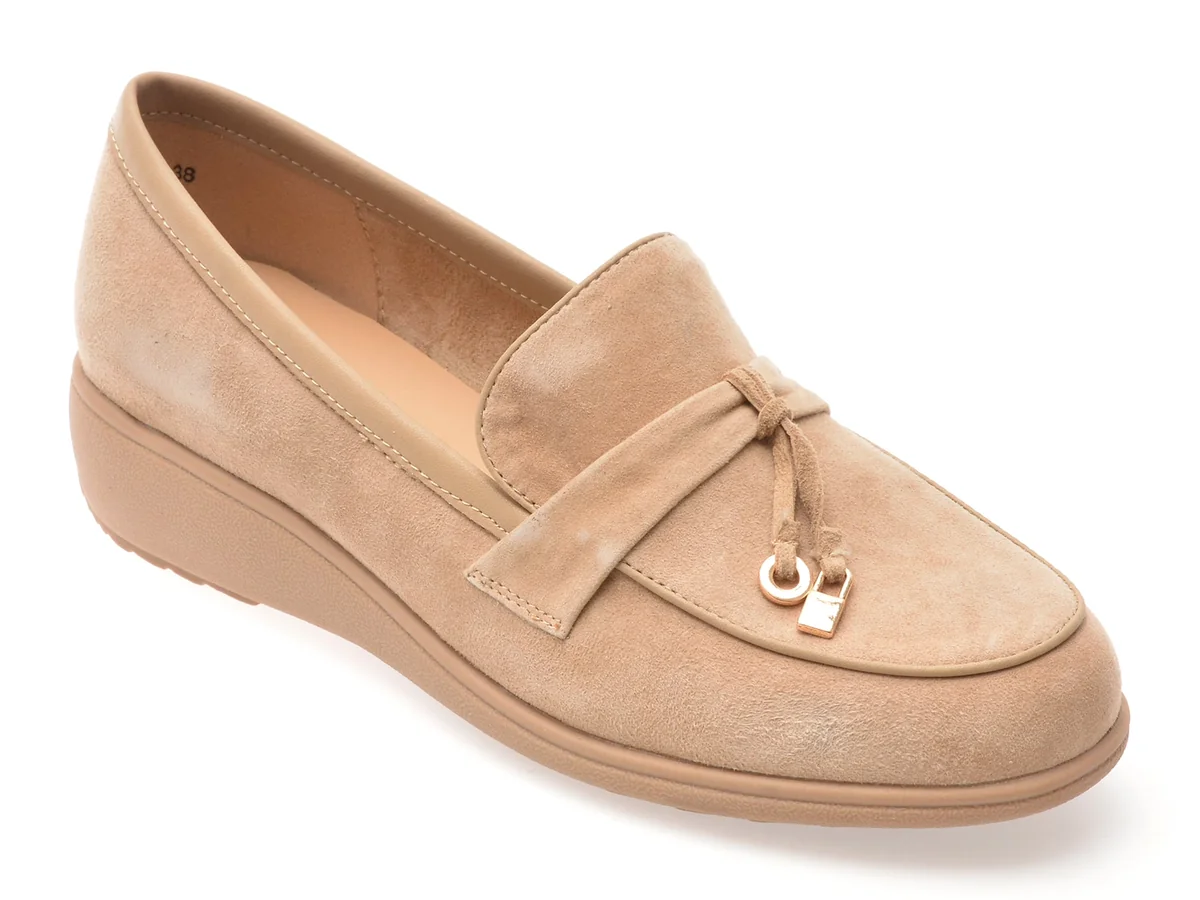 Mocasini Image Nude, 1385H16, Din Piele Intoarsa