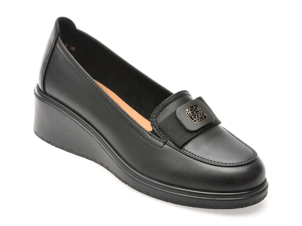 Mocasini Image Negri, 1216G23, Din Piele Naturala