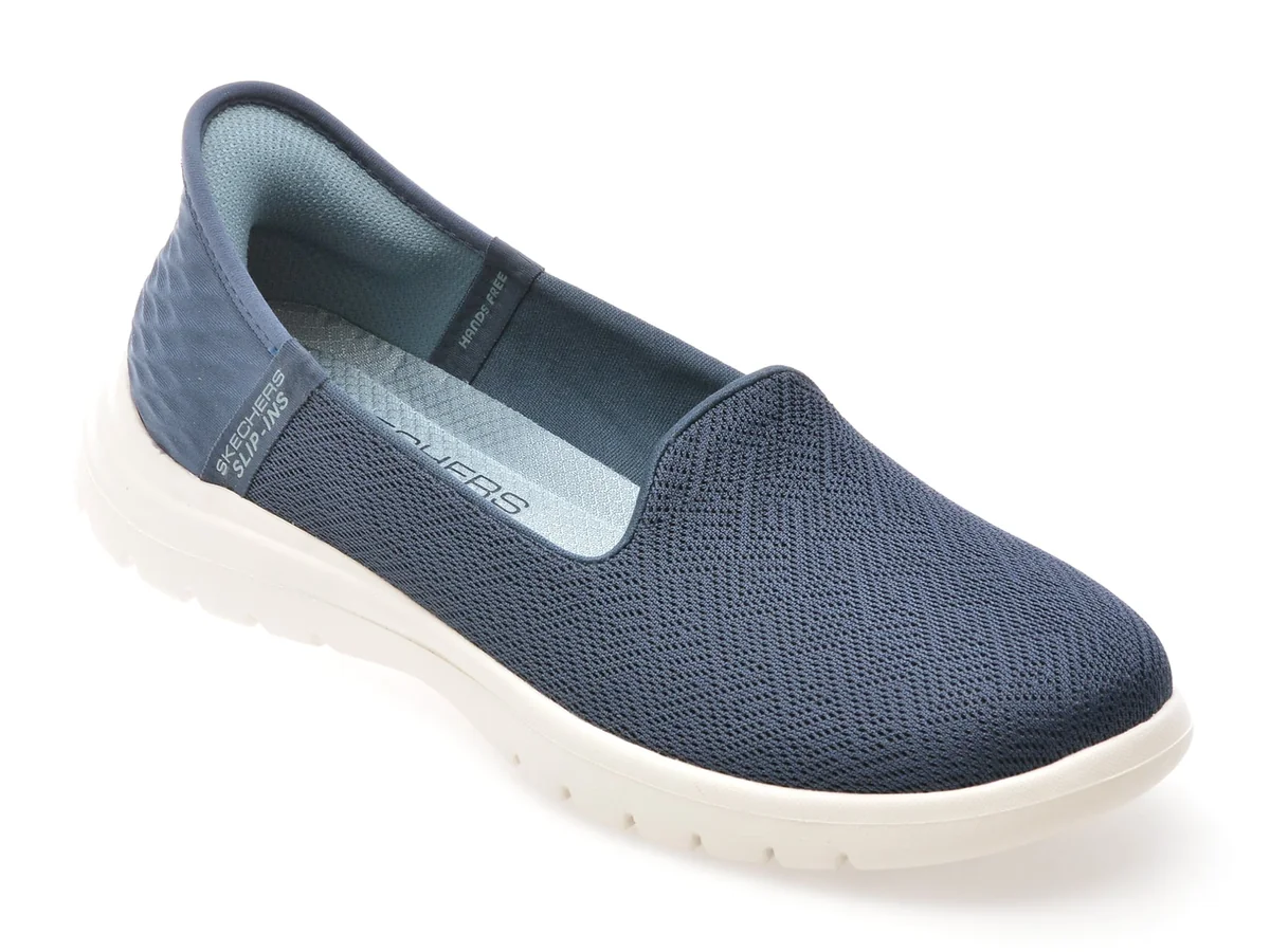 Balerini Skechers Bleumarin, ON-THE-GO FLEX, Din Material Textil