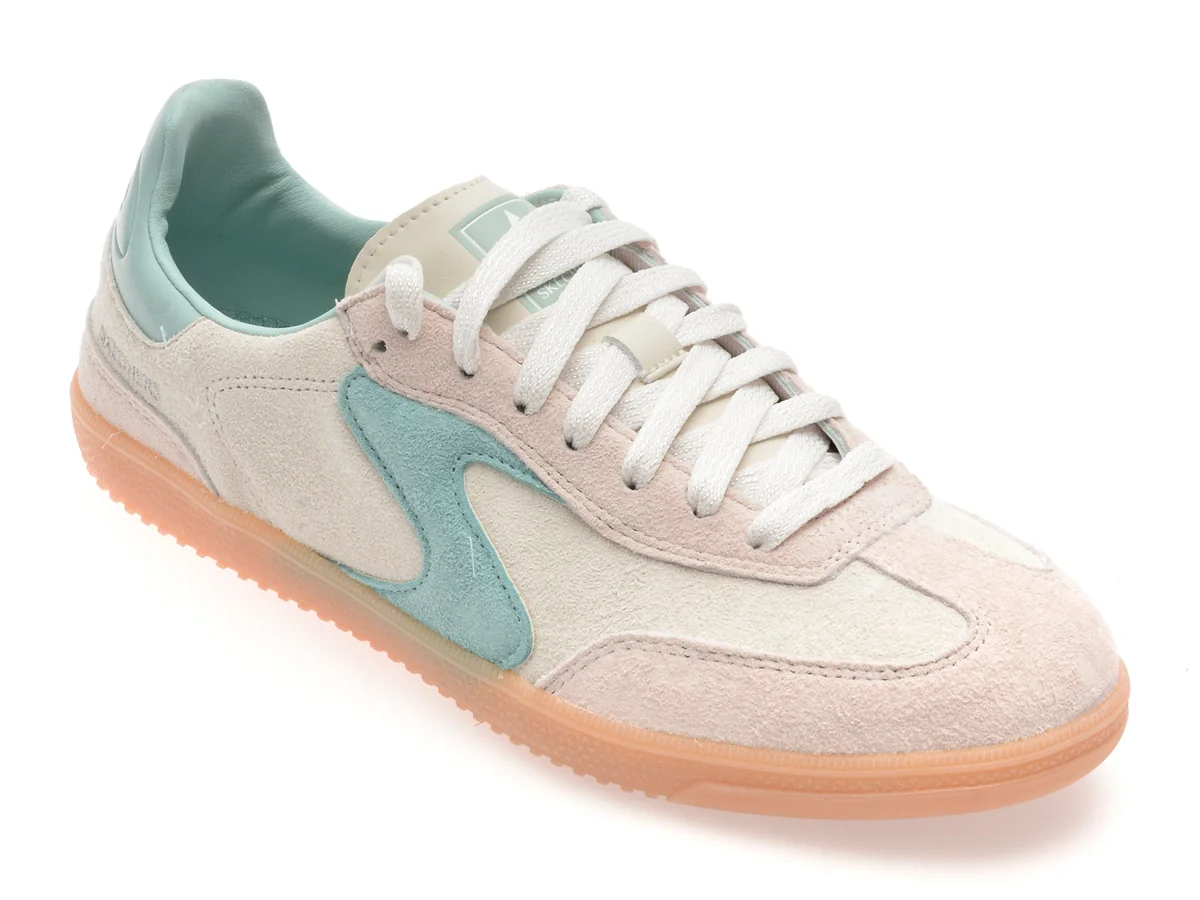Pantofi Sport Skechers Bej, Hotshot, Din Piele Intoarsa