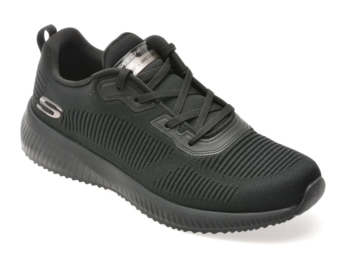 Pantofi Sport Skechers Negri, Skechers Squad, Din Material Textil