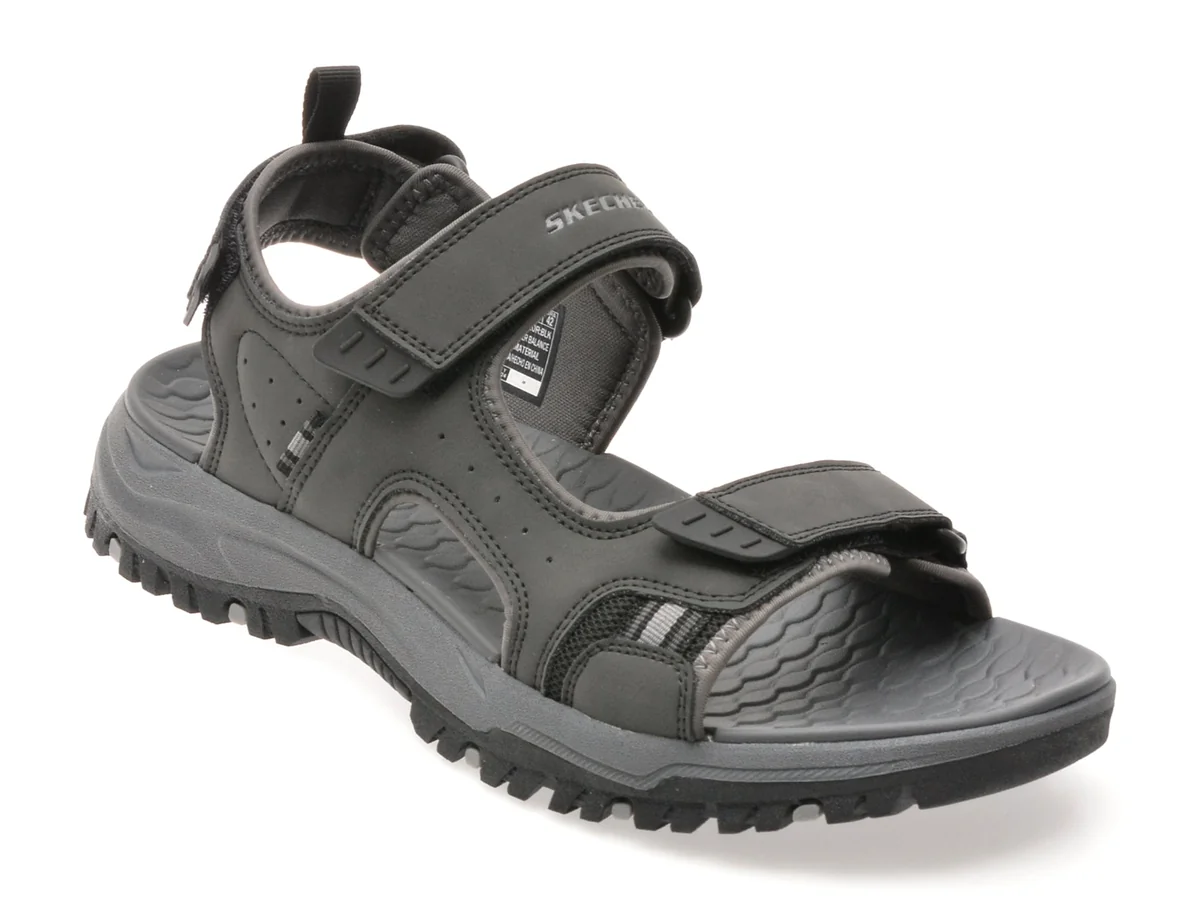 Sandale Skechers Negre, Prewitt, Din Piele Ecologica