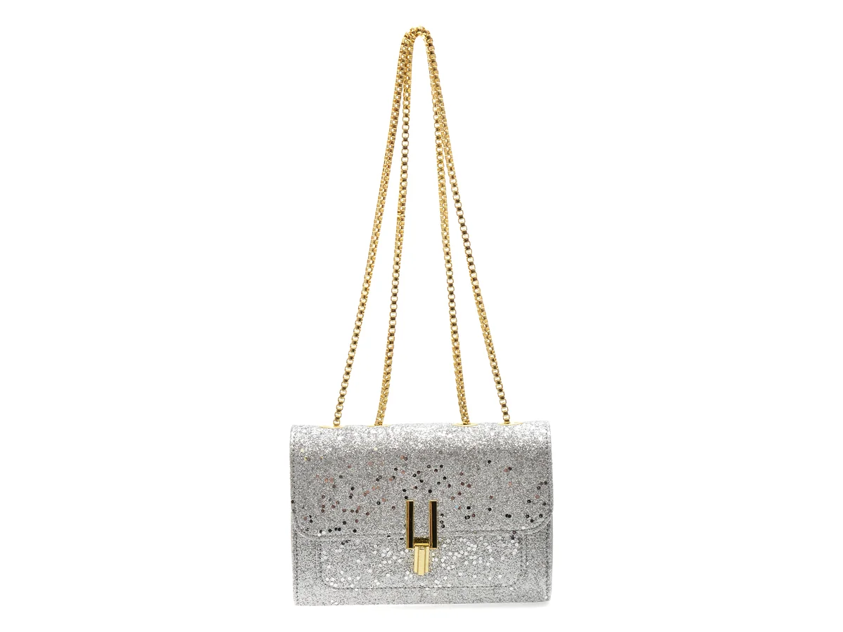 Geanta Epica Argintie, 9271, Din Piele Ecologica