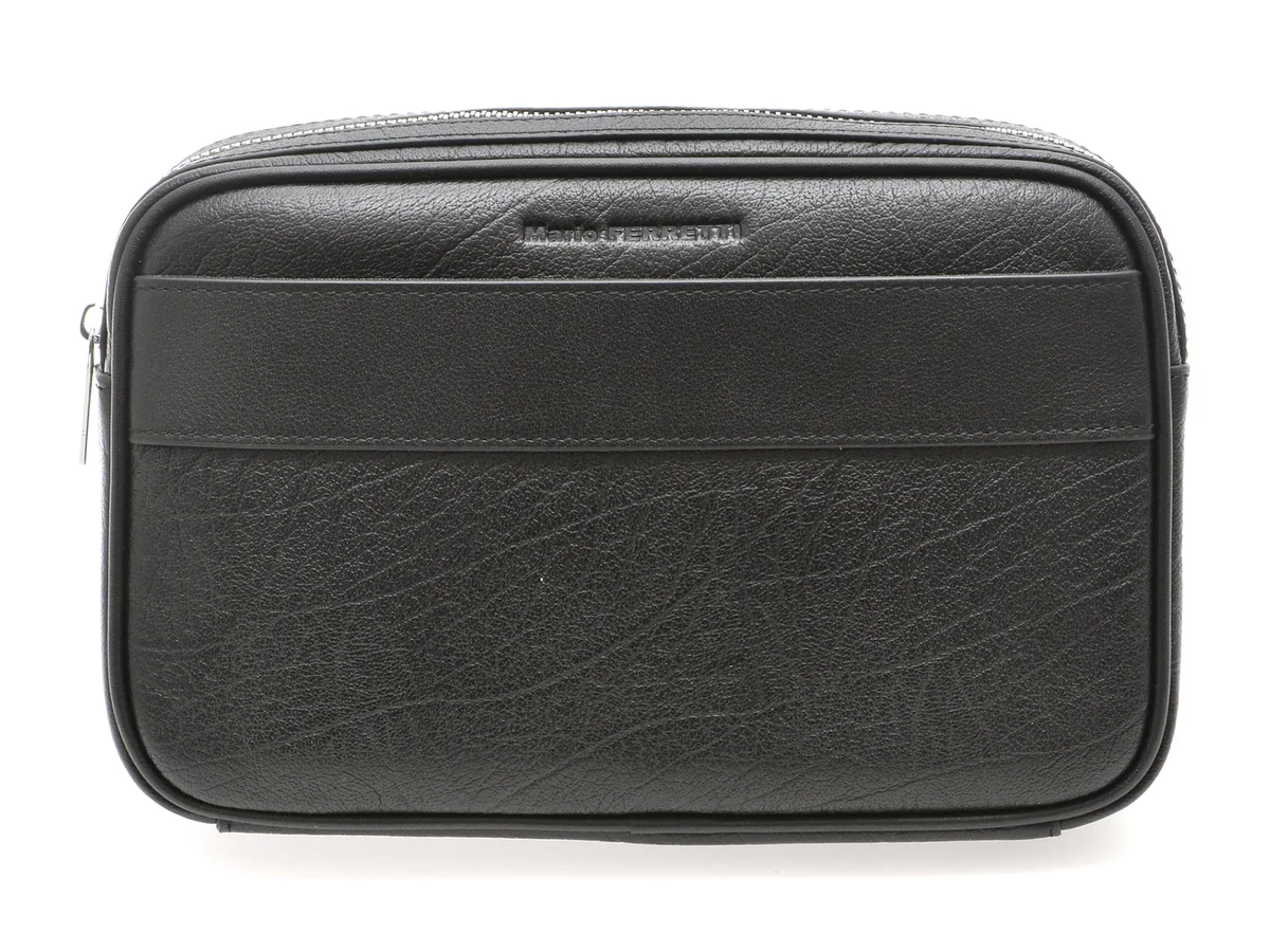 Borseta Mario Ferretti Negru, 1001, Din Piele Naturala