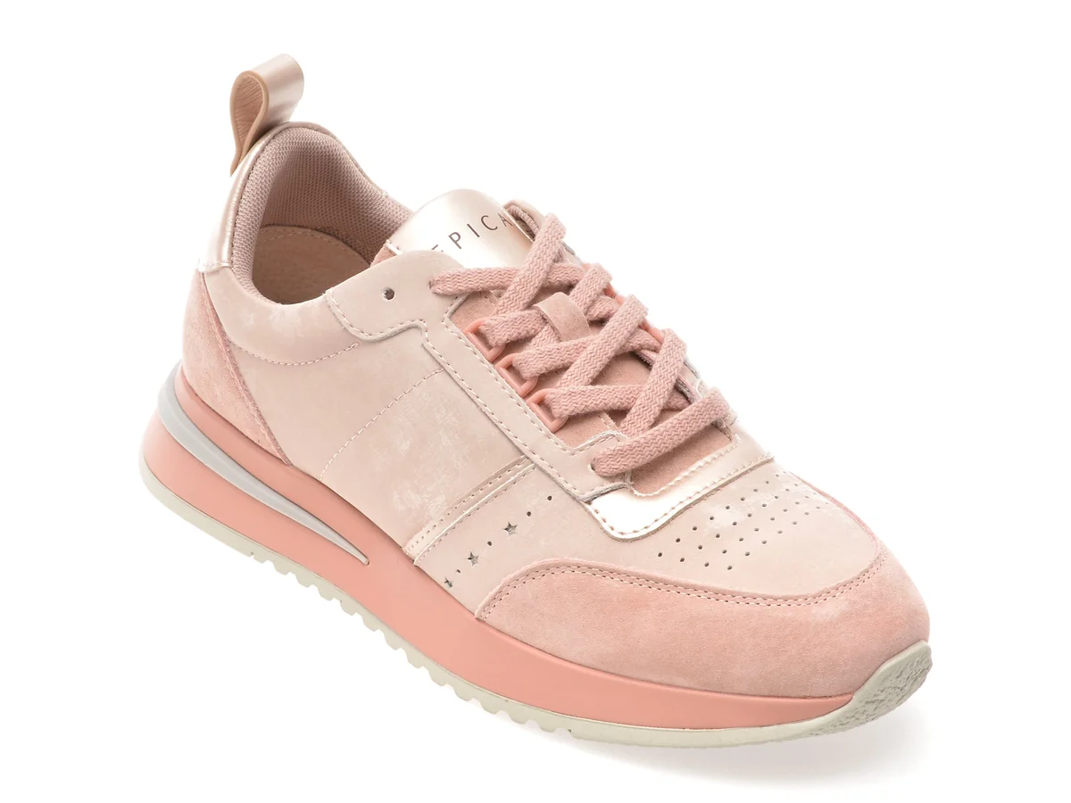 Pantofi Sport Epica Roz, QS510, Din Piele Naturala