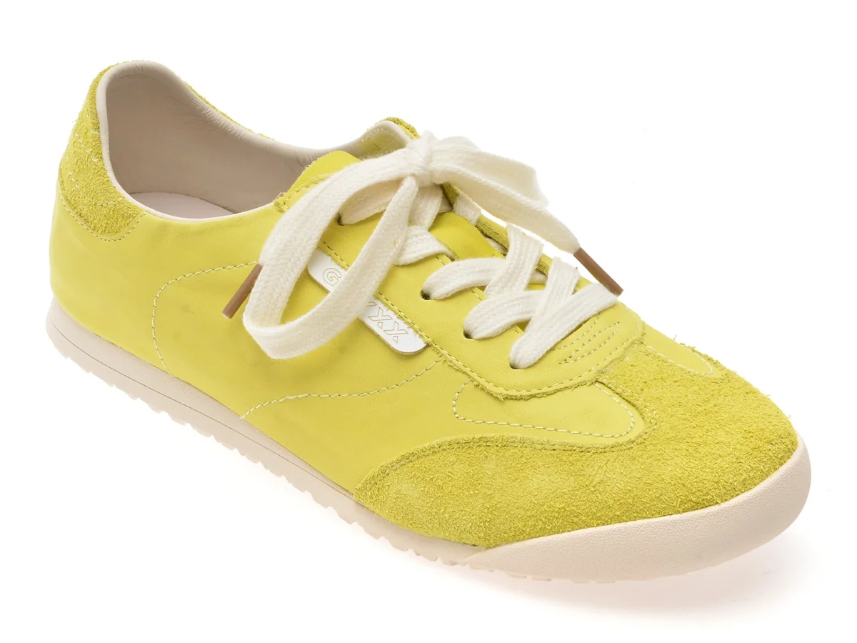 Pantofi Sport GRYXX Galbeni, 2592, Din Piele Naturala