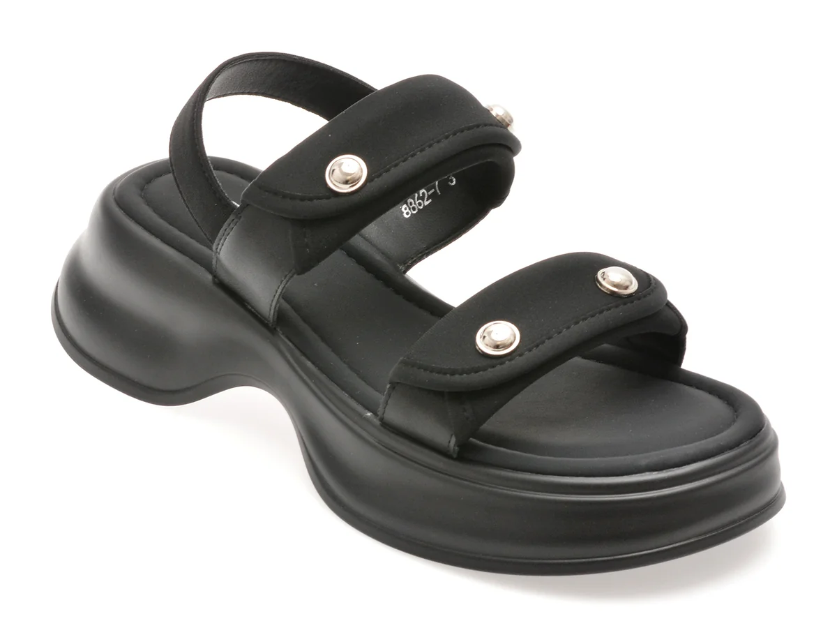 Sandale GRYXX Negre, 8862, Din Material Textil