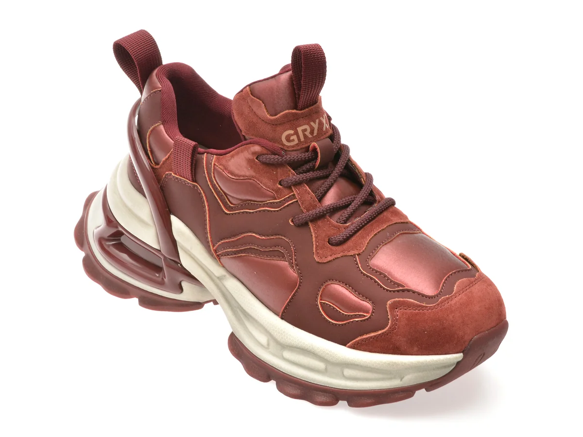 Pantofi Sport GRYXX Rosii, M1626, Din Piele Naturala