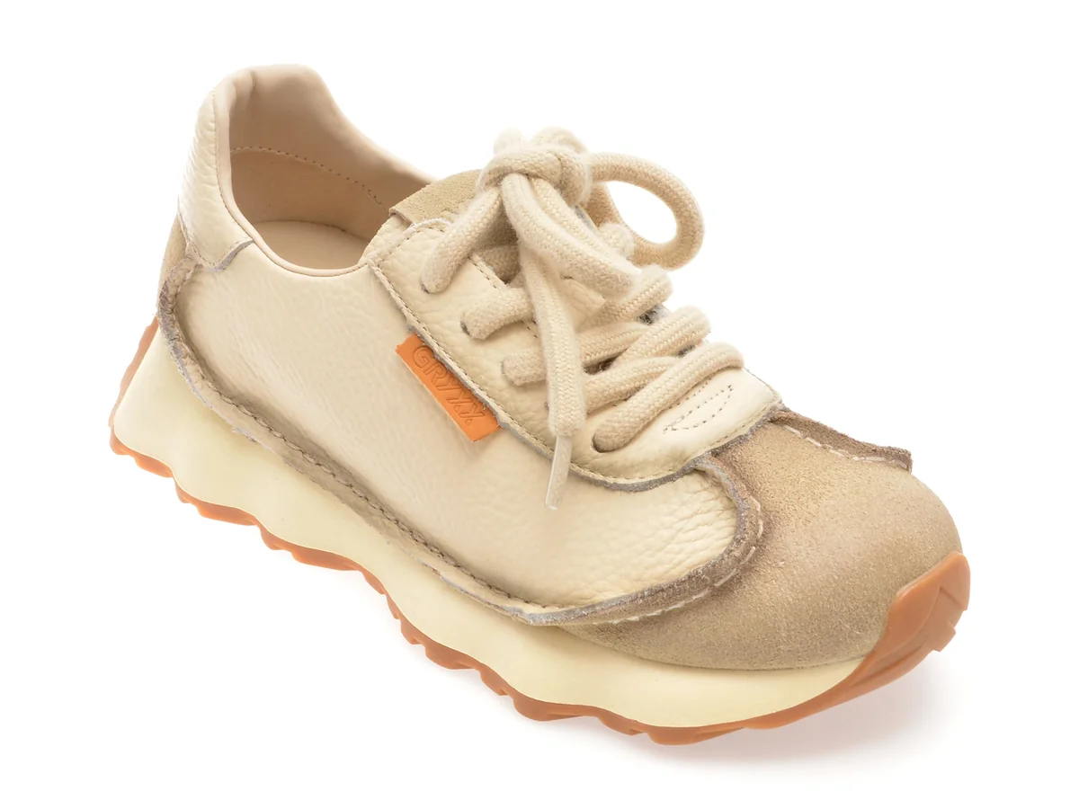 Pantofi Sport GRYXX Bej, 2693, Din Piele Naturala