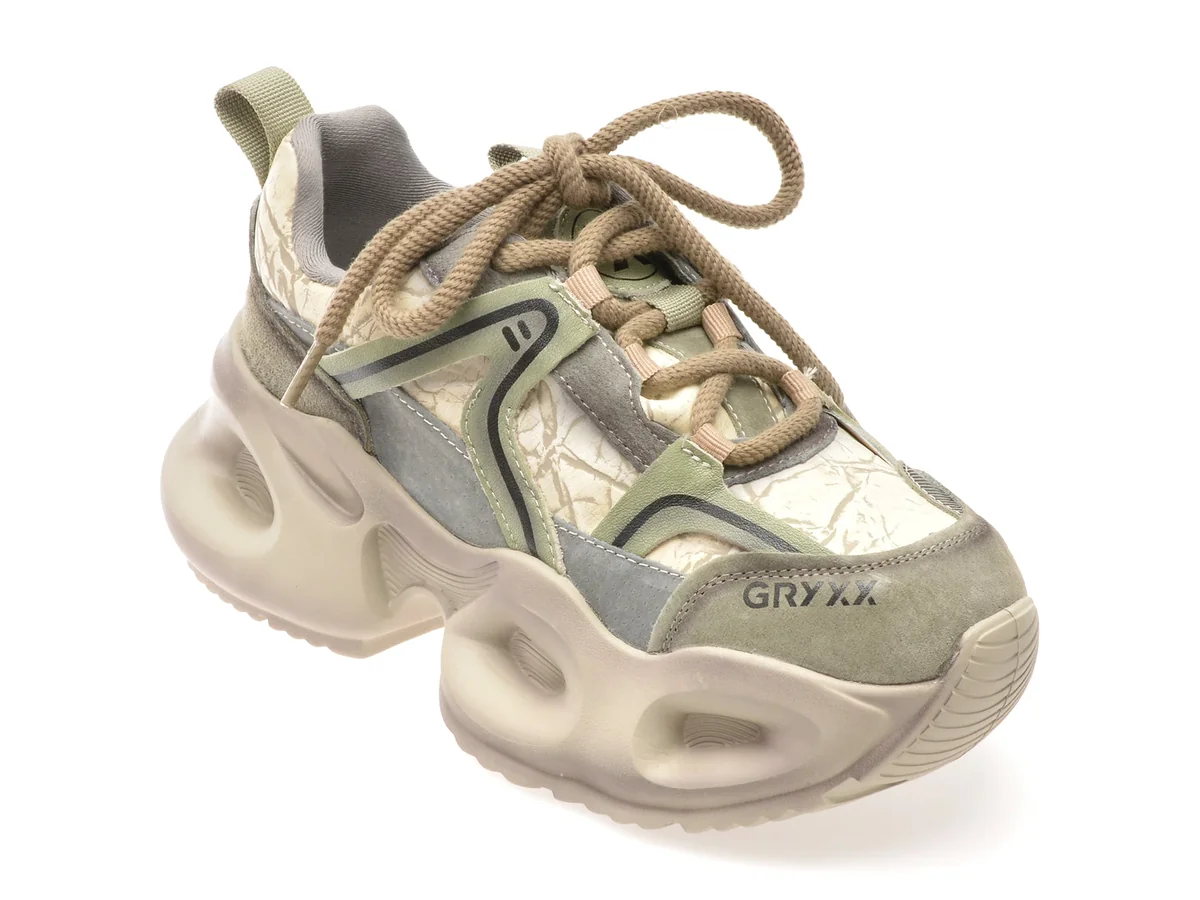 Pantofi Sport GRYXX Gri, 30373, Din Piele Naturală