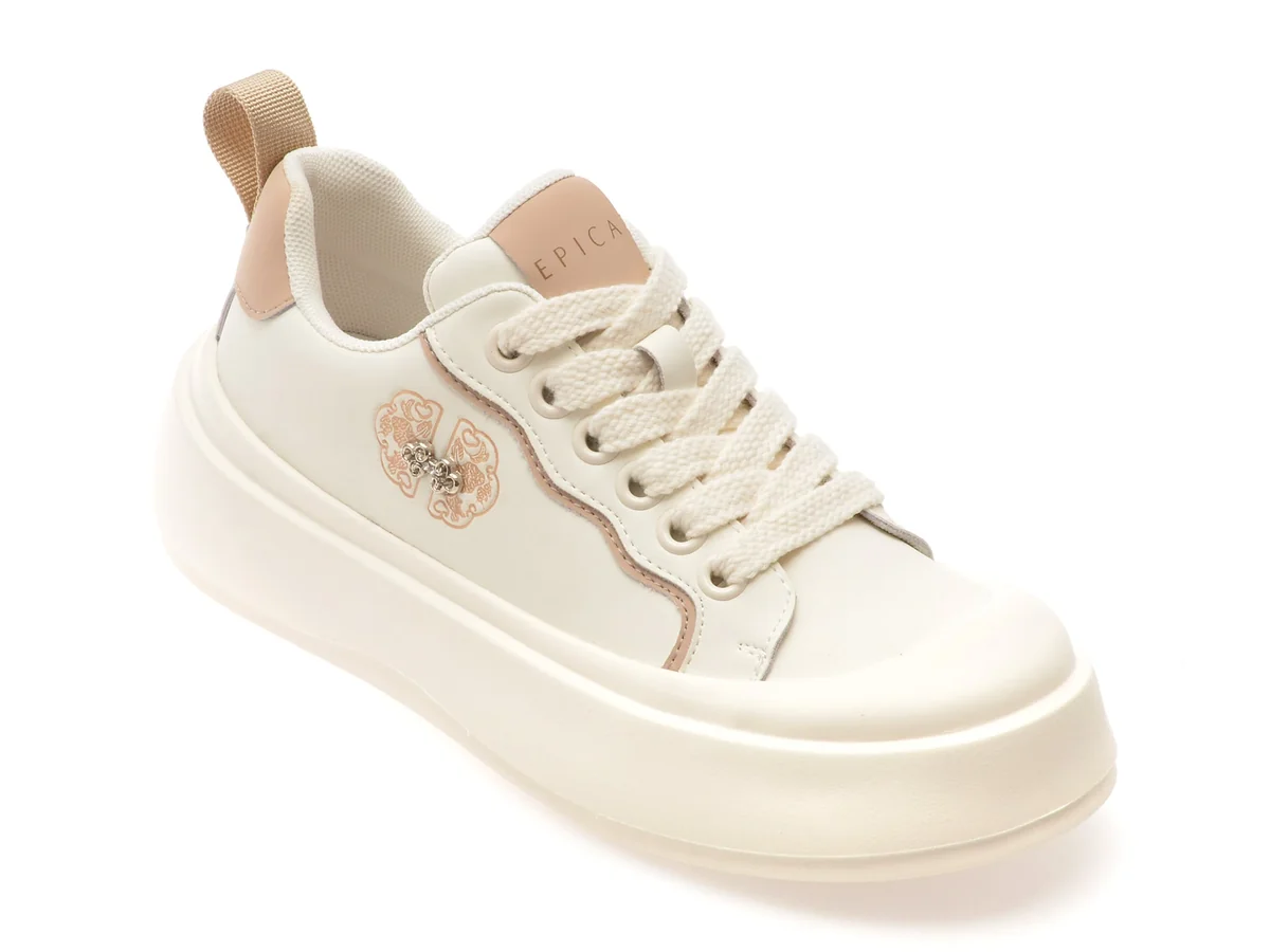 Pantofi Sport Epica Albi, M1362, Din Piele Naturala